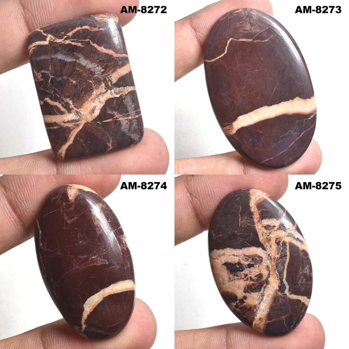 Oval Coconut Jasper Cabochon - Hand-Polished Gemstone for Jewelry & Christmas Gifts