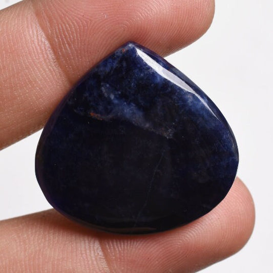 100% Natural Blue Sodalite Cabochon –Heart Shape, Smooth Loose Gemstone