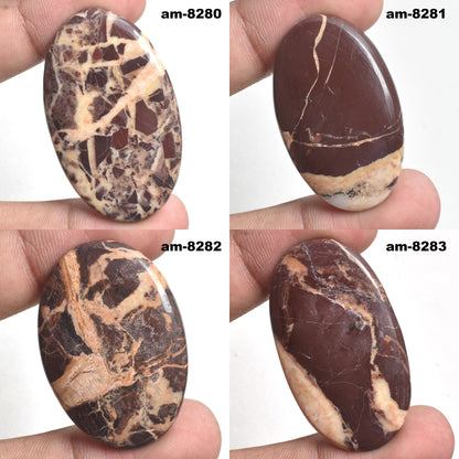 Natural Coconut Jasper Cabochon Hand-Polished Stones for Jewelry