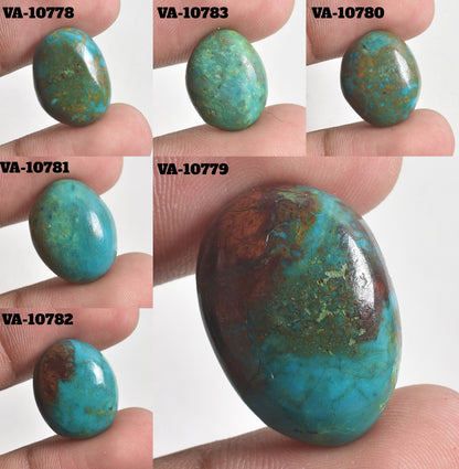 Chrysocolla Oval Cabochons – Natural Loose Gemstones for Jewelry Making