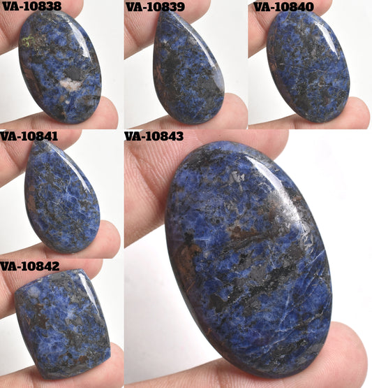 Blue Copper Sodalite Gemstone – Hand Polished Mix Shape Cabochon