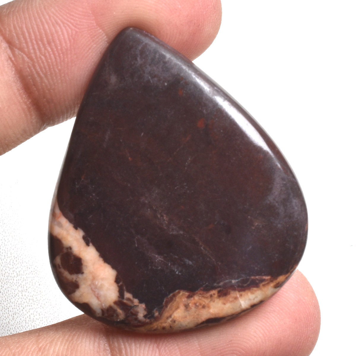 Natural Coconut Jasper Cabochon - Oval Hand-Polished Gemstone for Jewelry & Gifts