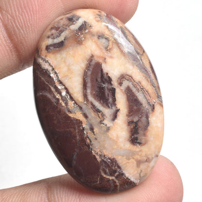 Natural Coconut Jasper Cabochon - Oval Hand-Polished Gemstone for Jewelry & Gifts