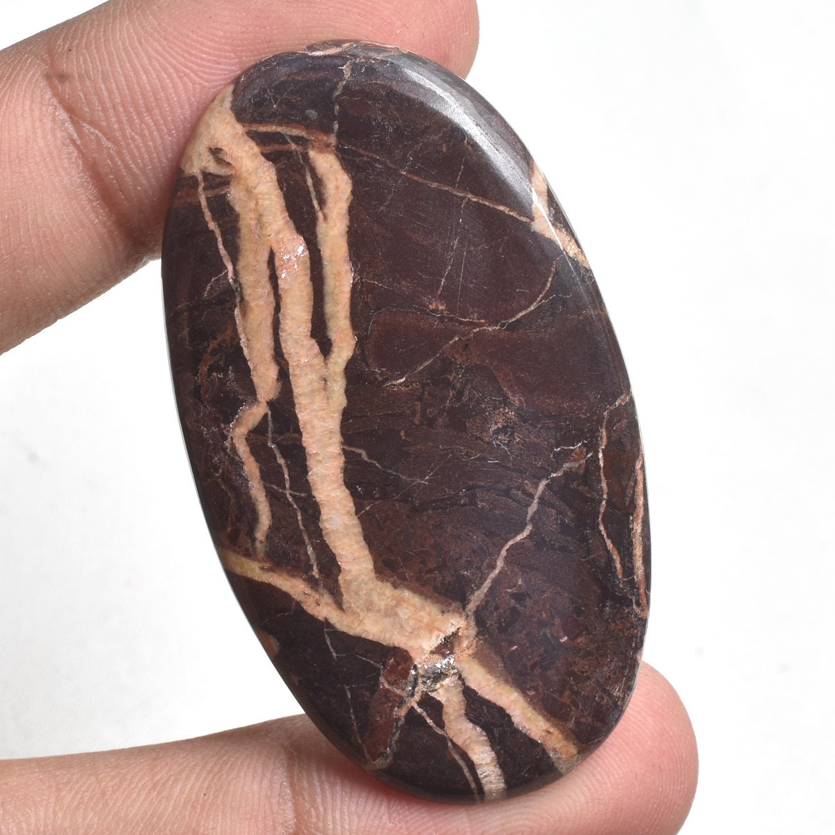 Natural Coconut Jasper Cabochon - Oval Hand-Polished Gemstone for Jewelry & Gifts