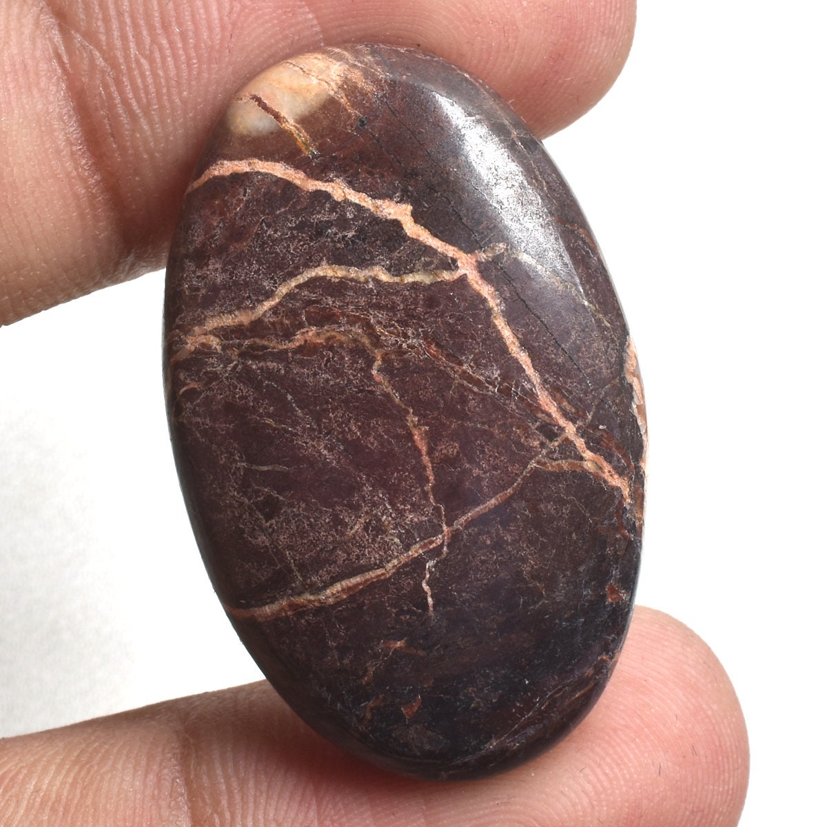 Natural Coconut Jasper Cabochon - Oval Hand-Polished Gemstone for Jewelry & Gifts