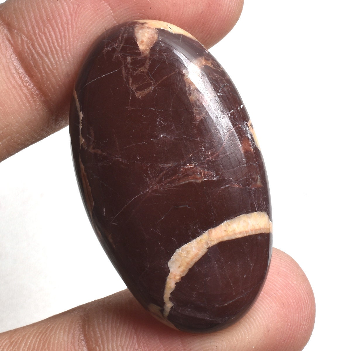 Oval Coconut Jasper Cabochon - Hand-Polished Gemstone for Jewelry & Christmas Gifts