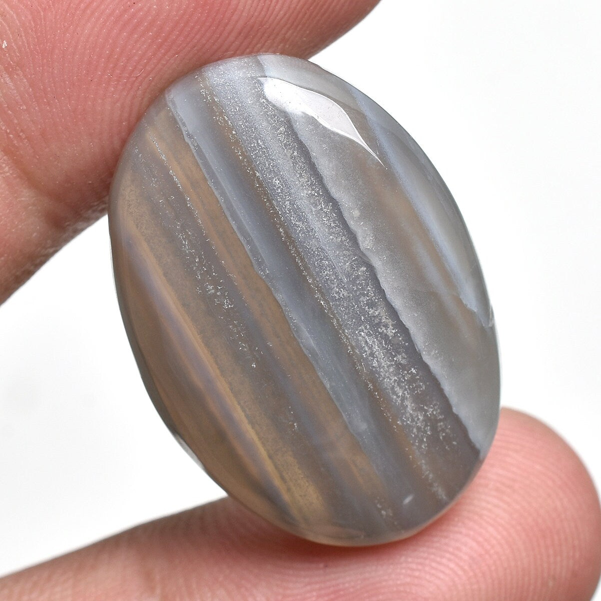 Natural Banded Agate Cabochon – Mixed Shape Blue Banded Loose Gemstone