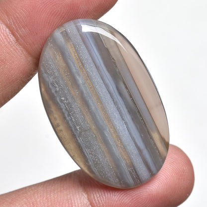 Natural Banded Agate Cabochon – Mixed Shape Blue Banded Loose Gemstone