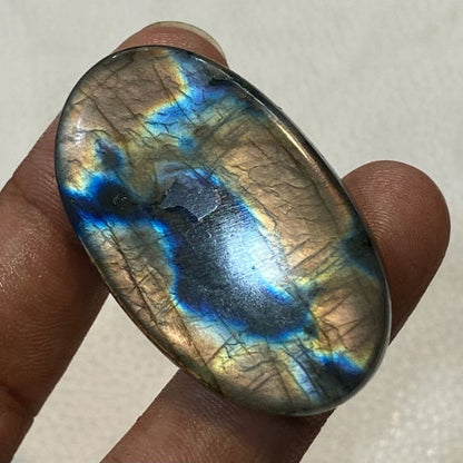 Natural Blue Labradorite Cabochon - Flashy Gemstone with Blue Fire for Jewelry Making