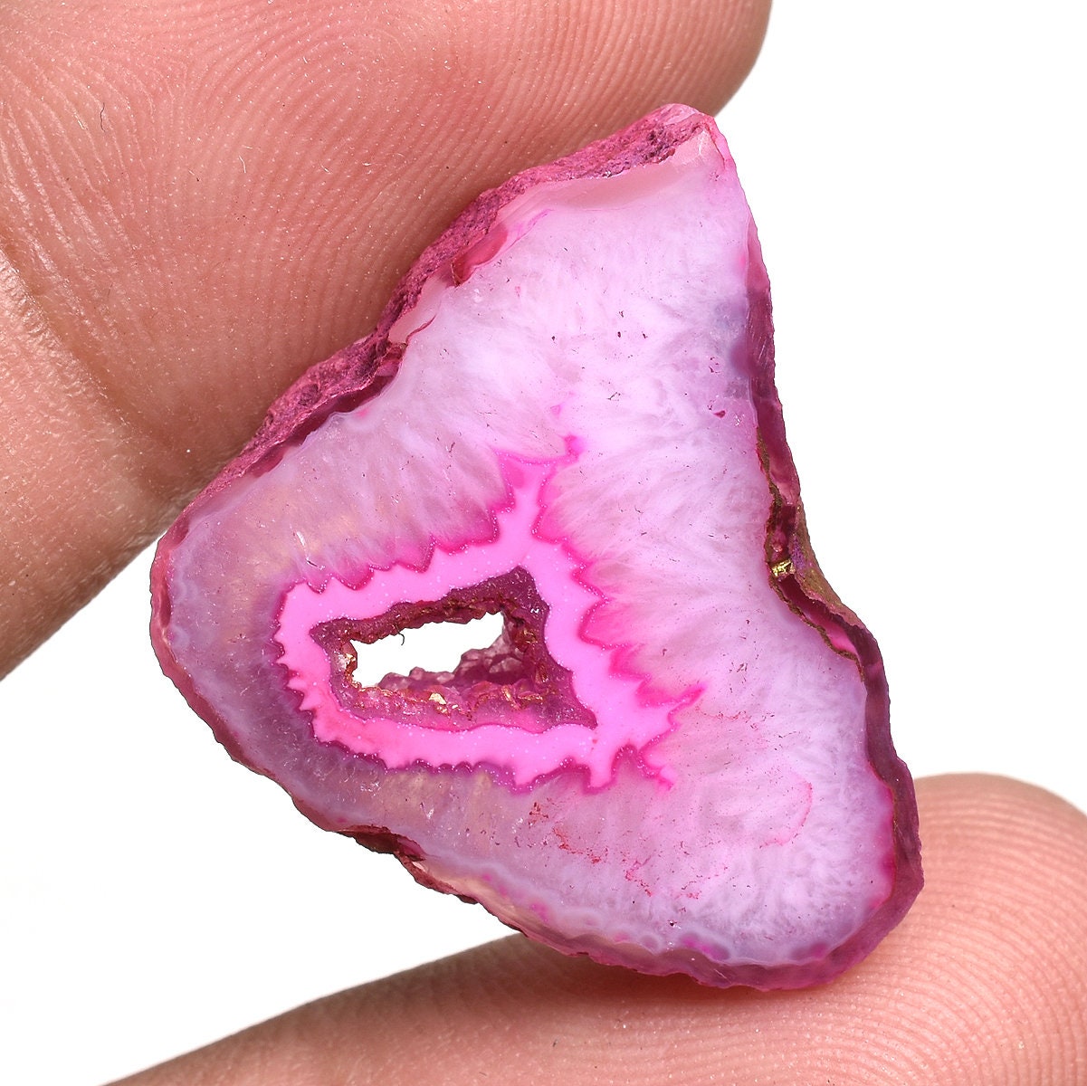 Natural Pink Window Druzy Slice - Wholesale Crystal