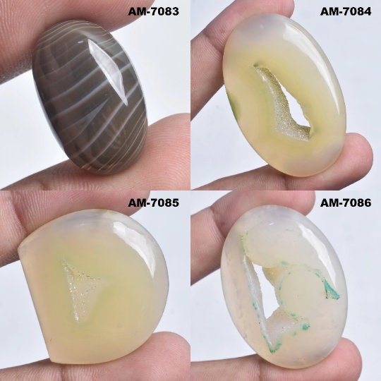 Botswana Slice Quartz - Oval Shape Botswana Agate Crystal Stone