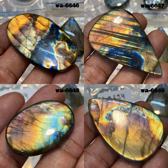 Beautiful Flashy Labradorite Cabochon - Multi-Shape Labradorite for Jewelry Making