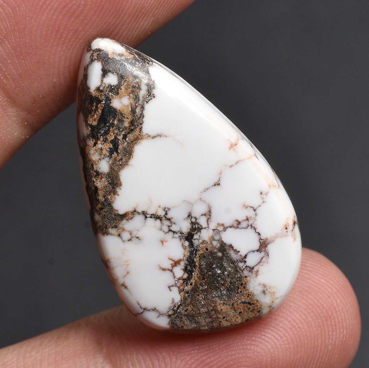 White Wild Horse Gemstone – Oval & Pear Shapes Wild Horse Stone