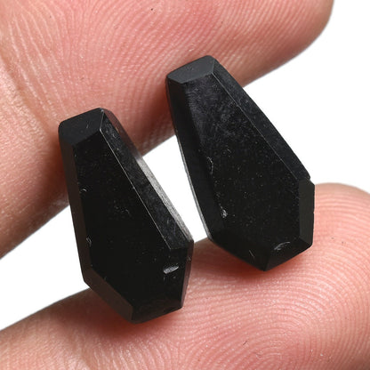 Natural Black Onyx Coffin Pair Stone - Wholesale Gemstone Pair