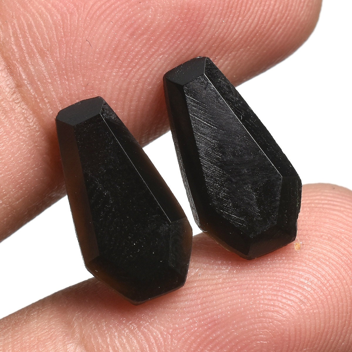 Natural Black Onyx Coffin Pair Stone - Wholesale Gemstone Pair