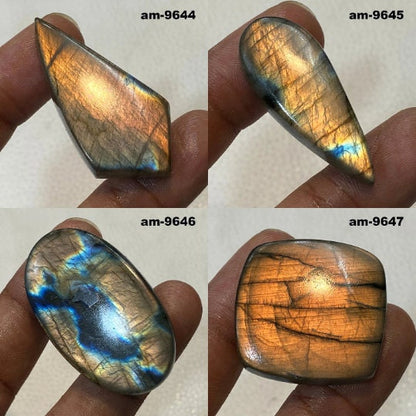 Natural Blue Labradorite Cabochon - Flashy Gemstone with Blue Fire for Jewelry Making