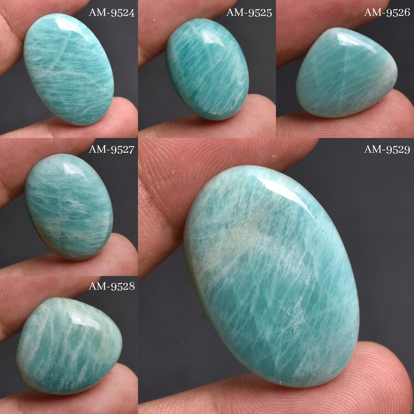 Natural Amazonite Cabochon – Smooth Loose Gemstone with Flat Back