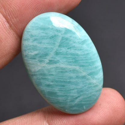 Natural Amazonite Cabochon – Smooth Loose Gemstone with Flat Back