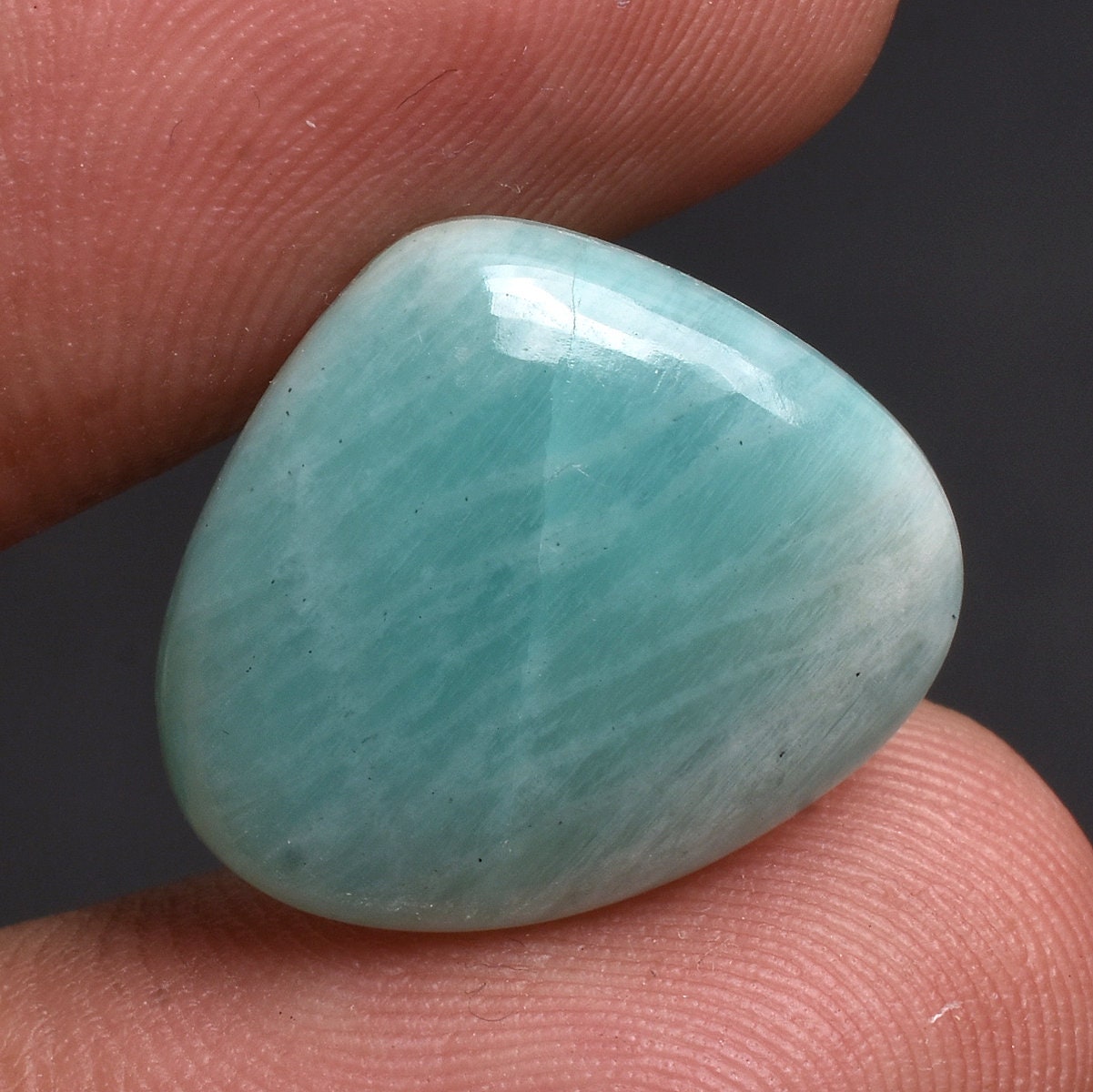 Natural Amazonite Cabochon – Smooth Loose Gemstone with Flat Back