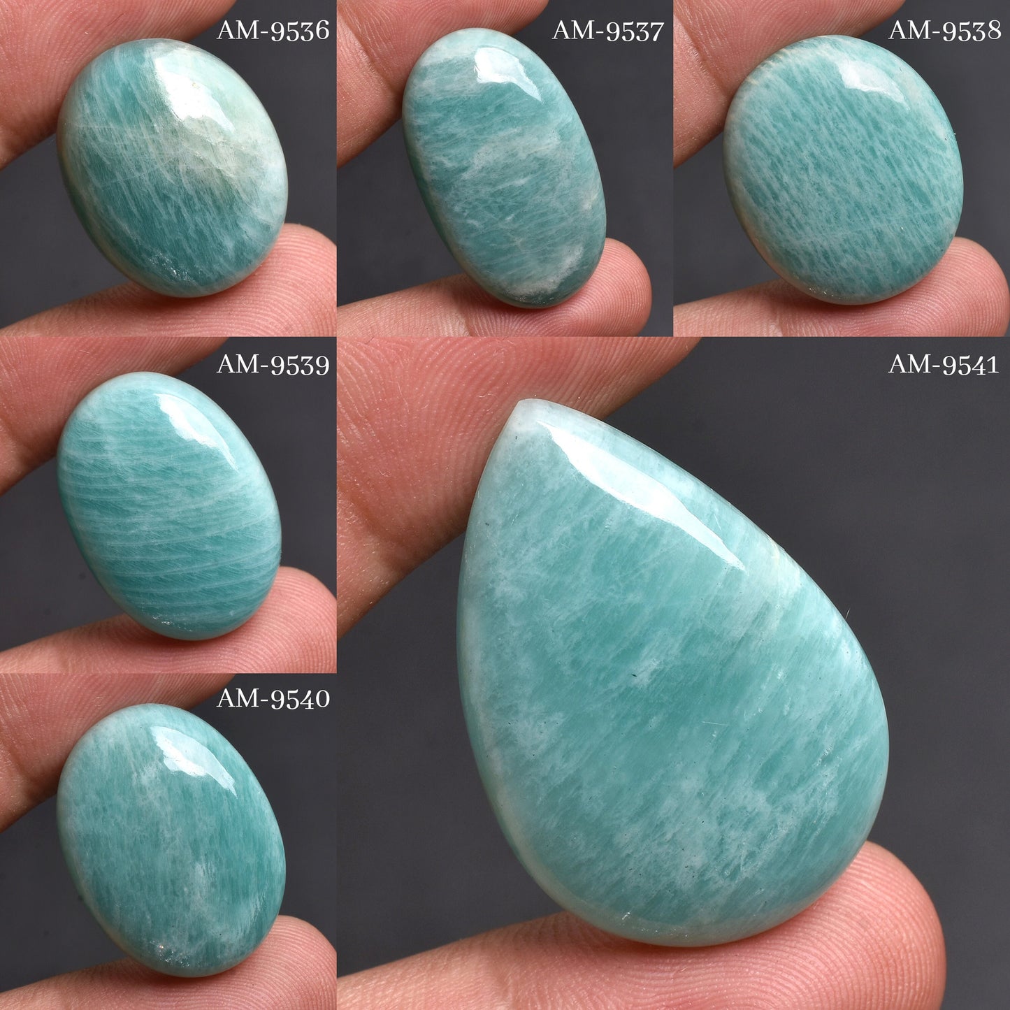 Good Quality Amazonite Cabochon - Blue Amazonite Loose Crystal, Oval & Pear Shaped Gemstones