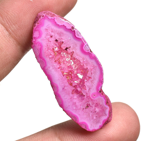 Natural Pink Window Druzy Slice - Wholesale Crystal