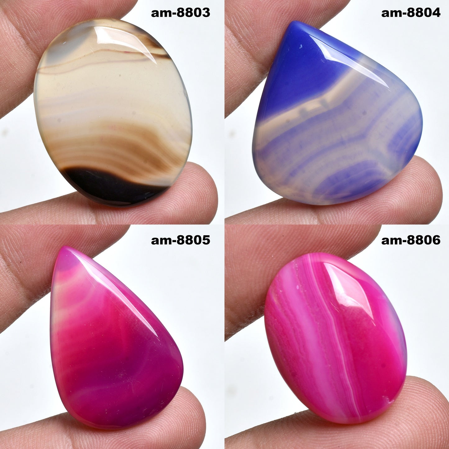 Multi-Color Botswana Agate Cabochons Elegant Loose Stones for Jewelry