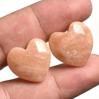 Heart-Shaped Pink Amazonite Pair, Natural Amazonite Cabochons for Earrings