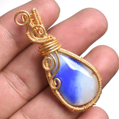 Mix Gemstone Wire Wrapped Pendants | Copper Wrapped Gemstone Jewelry