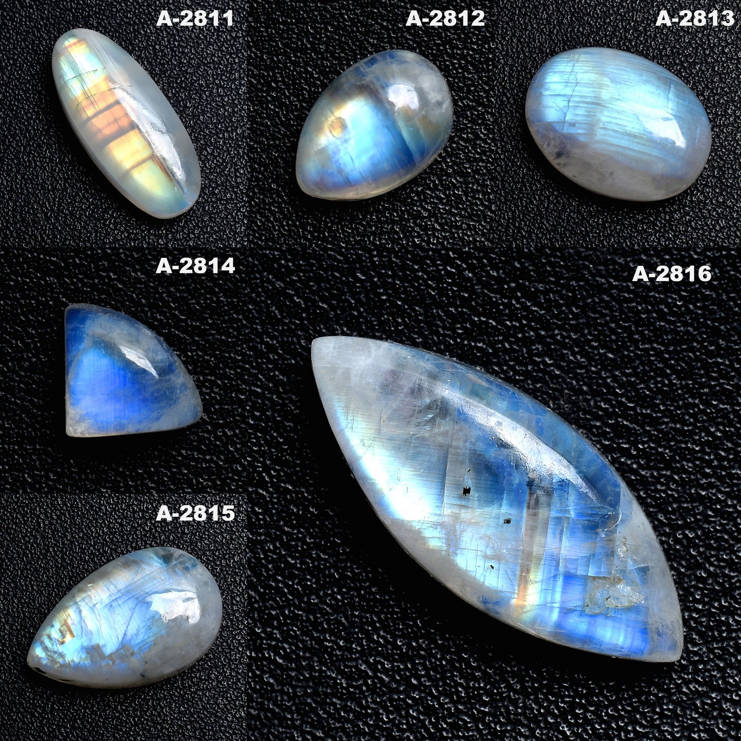 Genuine Blue Fire Rainbow Moonstone – Mix Shaped Loose Gemstones