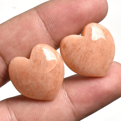 Heart-Shaped Pink Amazonite Pair, Natural Amazonite Cabochons for Earrings