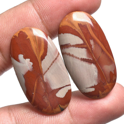 Amazing Noreena Jasper Pair – Smooth Matching Oval Cabochon for Jewelry Making