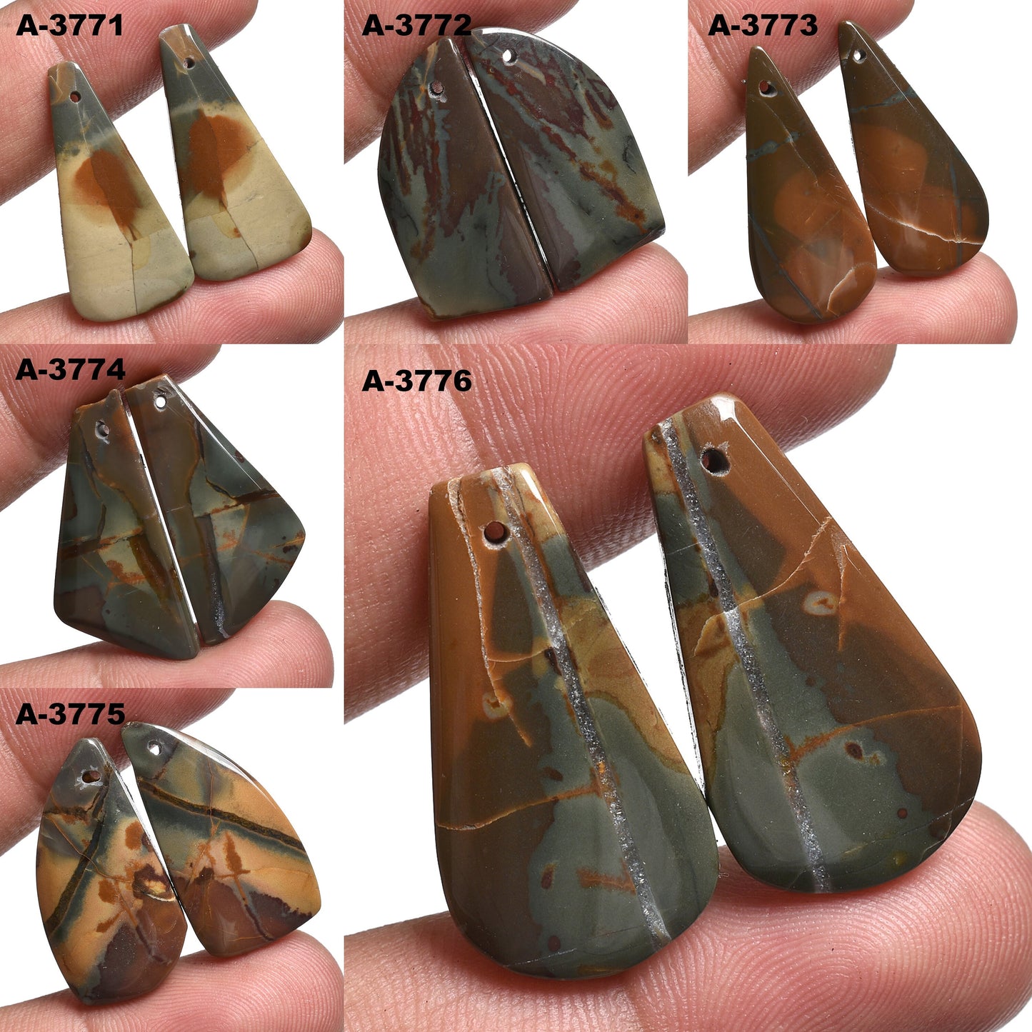 100% Natural Bloodstone Drill Pair - Loose Fancy Bloodstone Matching Pair