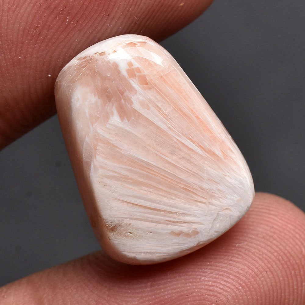 Scolecite Gemstone Cabochon – Natural Pink & Peach Scolecite for Pendant Making, Wholesale Cabochon