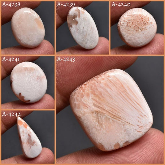 Wholesale Scolecite Gemstone Cabochon - Natural Hand-Polished Gemstone