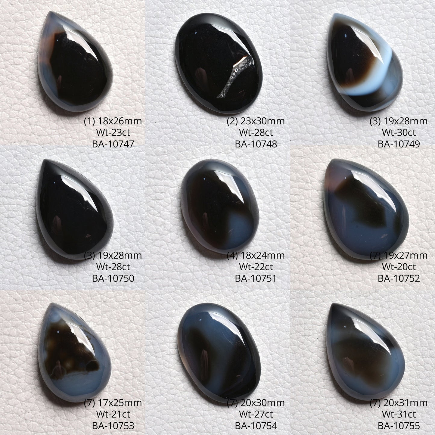 Druzy Black Onyx Cabochon - Mixed Shape Flatback Onyx Gemstone for DIY Jewelry