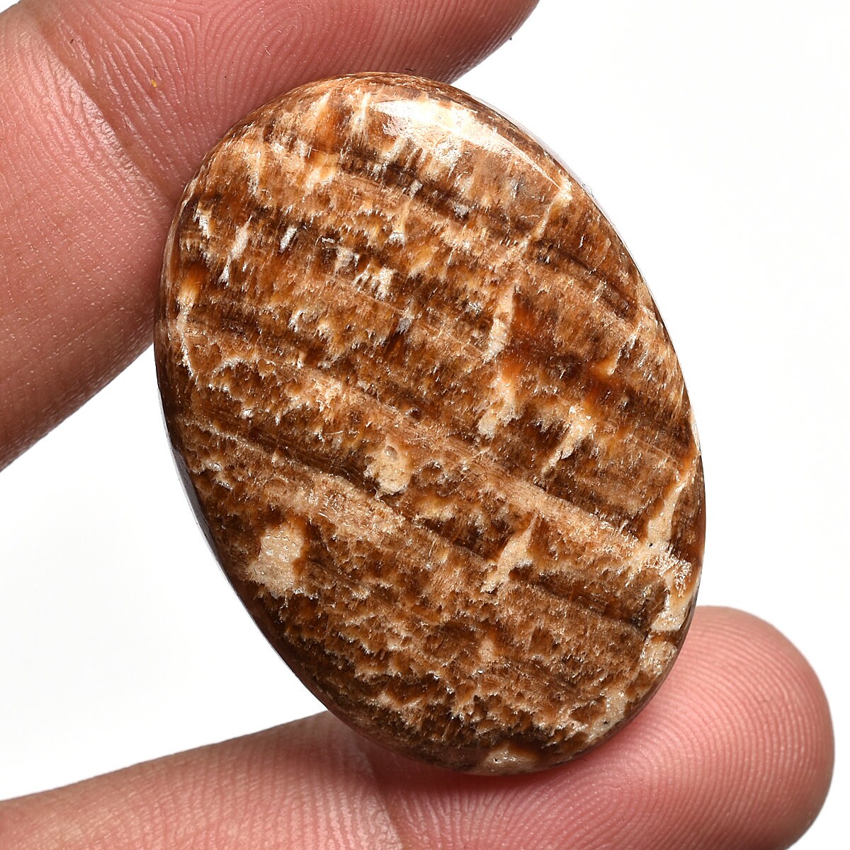 Natural Brown Aragonite Gemstone - Oval Shape Aragonite Cabochon, Loose Wholesale Gemstone