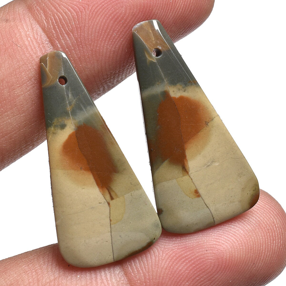 100% Natural Bloodstone Drill Pair - Loose Fancy Bloodstone Matching Pair