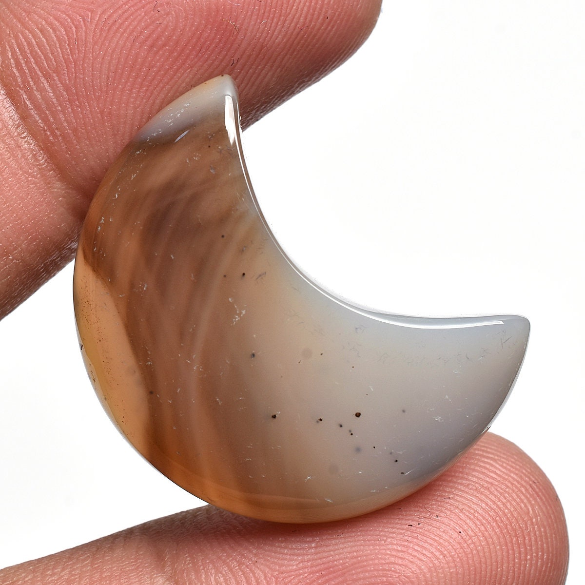 Montana Half Moon Agate Gemstone – Wholesale Multi-Color Agate Moon for Jewelry Making