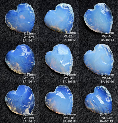 Blue Opalite Hearts – Opalite Carving Crystal Healing Stones for Gifts