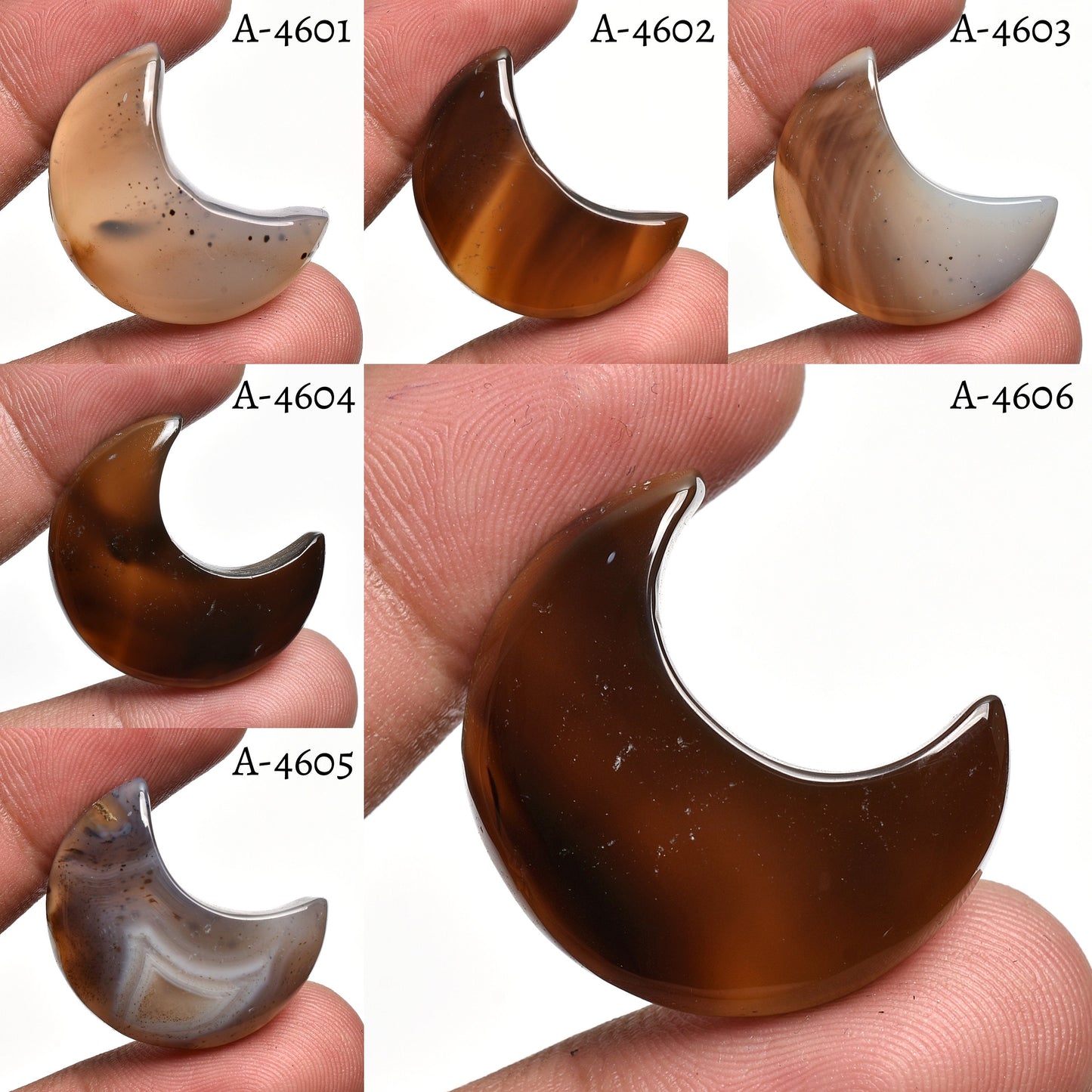 Montana Half Moon Agate Gemstone – Wholesale Multi-Color Agate Moon for Jewelry Making