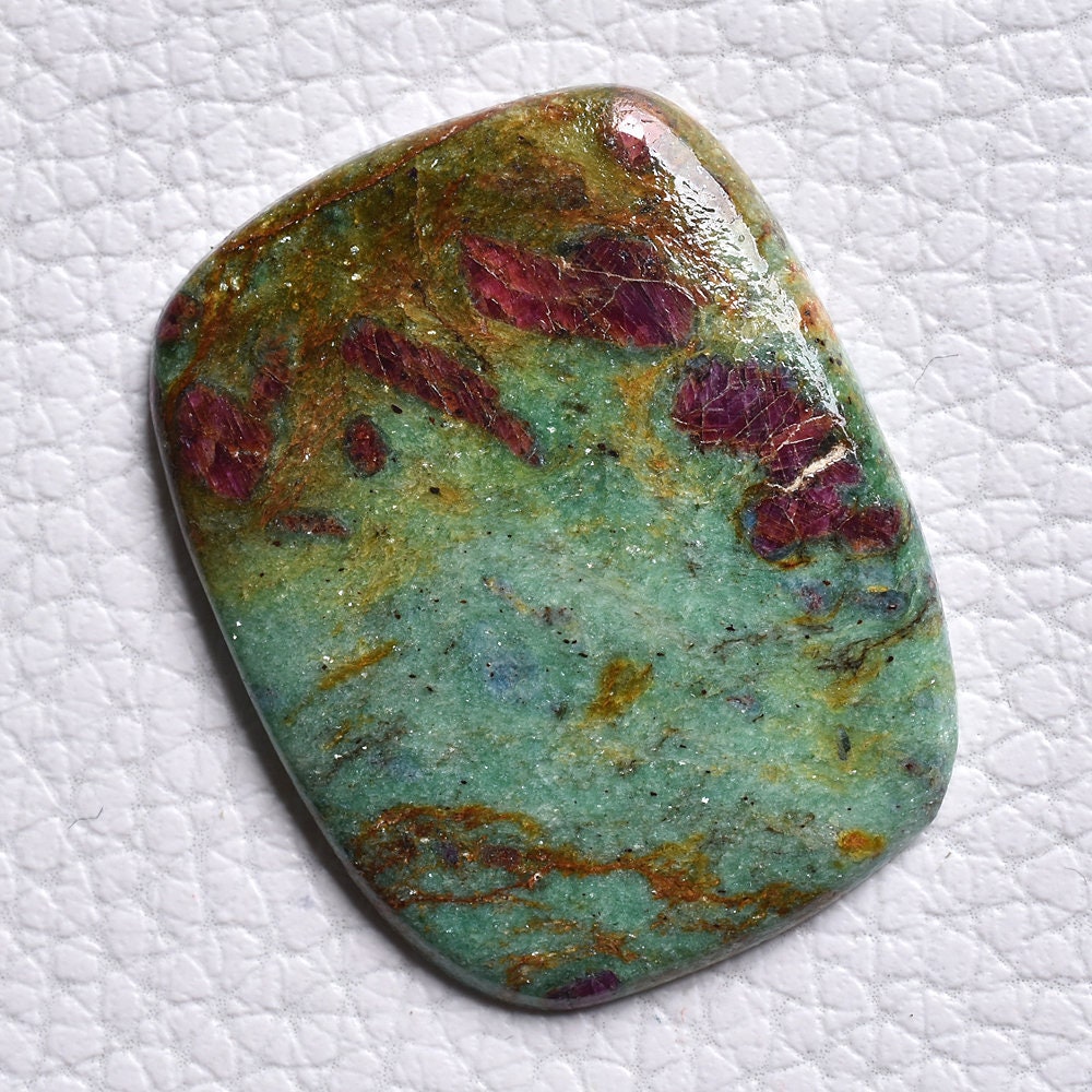 Green Smooth Ruby Fuchsite cabochons - loose Stone For Pendant