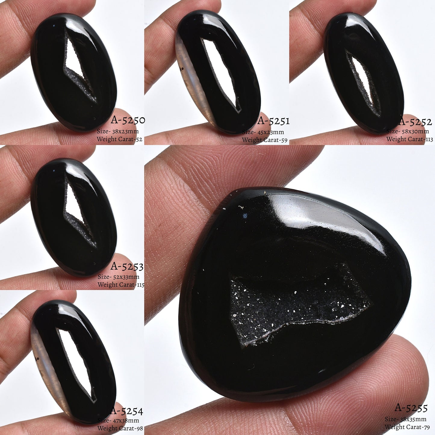 Wholesale Black Window Druzy Gemstone Cabochon – Crystal Stone