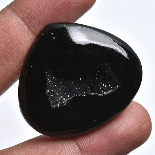 Wholesale Black Window Druzy Gemstone Cabochon – Crystal Stone