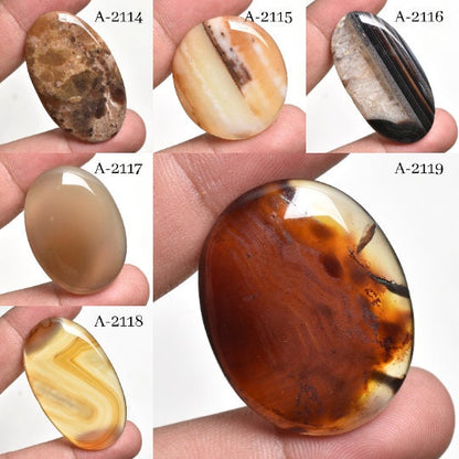 Mix Rare Botswana Agate Gemstone Cabochons - Multi-Shape Wholesale Stone