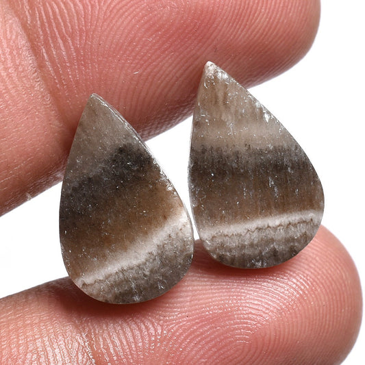 Zebra Calcite Pair Cabochon – Natural Zebra Calcite Stones