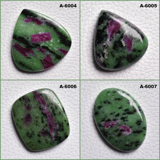 Amazing Natural Ruby Zoisite Cabochon - Green Ruby Zoisite, Oval Loose Gemstone