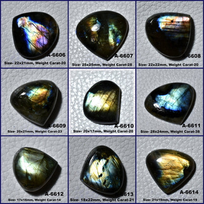 Multi-Flashy Labradorite Heart Cabochon - Loose Gemstone for Jewelry Making