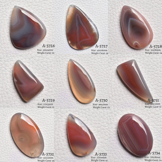 Natural Red Agate Gemstone Cabochon – Mixed Shape Loose Polished Agate Cabs