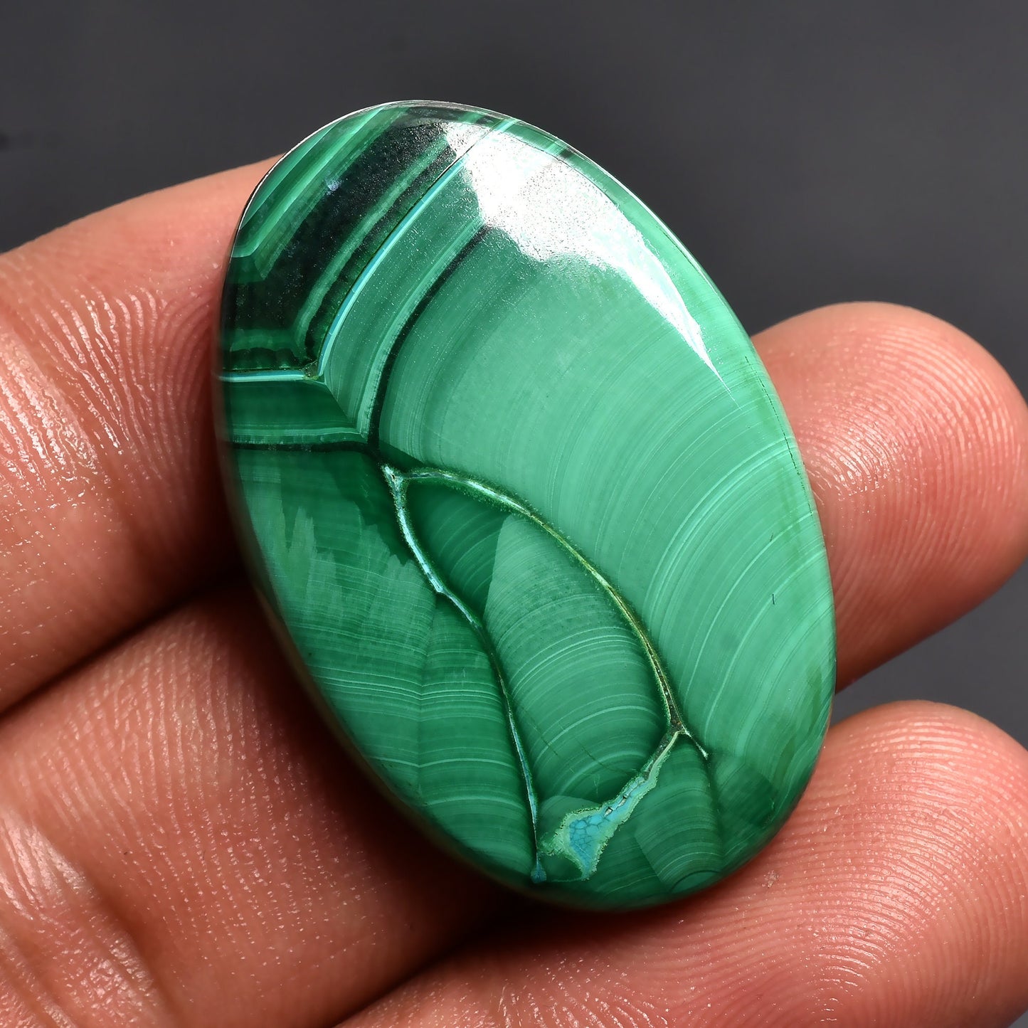 Malachite Fancy Shape Cabochon - Natural Green Malachite