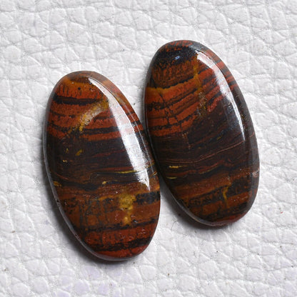 Genuine Iron Tiger Eye Cabochon Pair – Iron Tiger Gemstone, Wholesale Pair